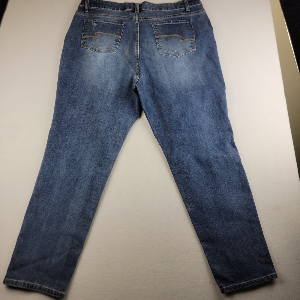 Time and Tru Women 22 High Rise Skinny Jeans Lilly Wash Blue Distress TTL39845MD - Picture 2 of 9